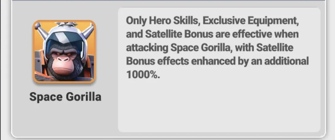 Space Gorilla bonus rule reference.