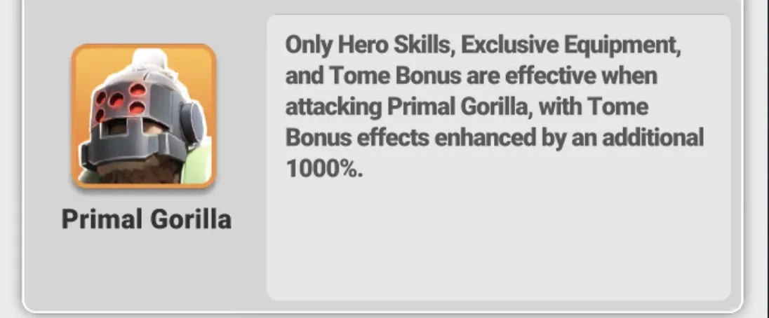 Primal Gorilla bonus rule reference.